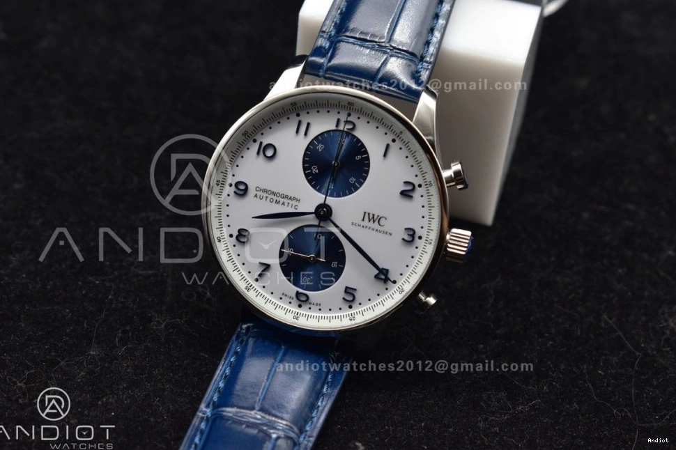 A69355 Leather ZF Dial White 1:1 on Best Blue Portuguese Strap IW371620 Edition Blue Chrono 1115